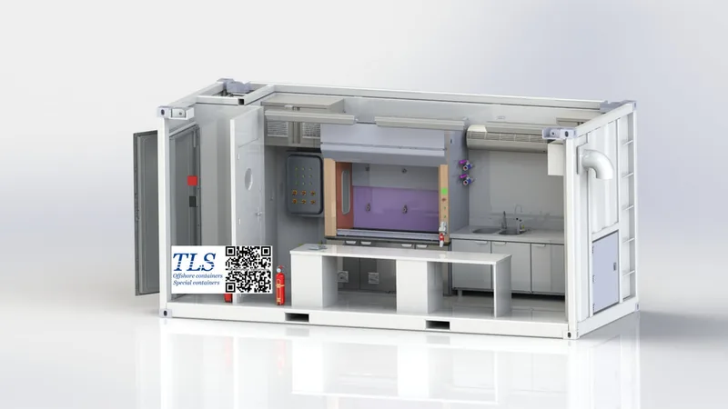 3d view of offshore lab container, for top oil gas companies