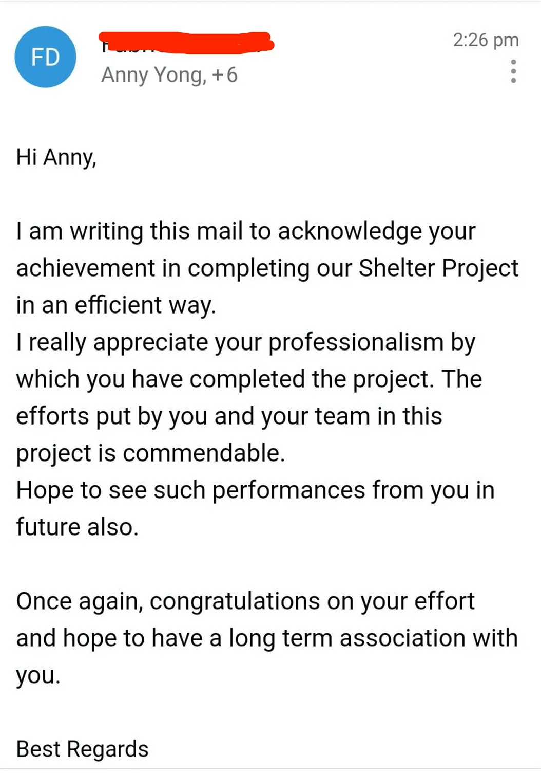 Congratulations from our clients