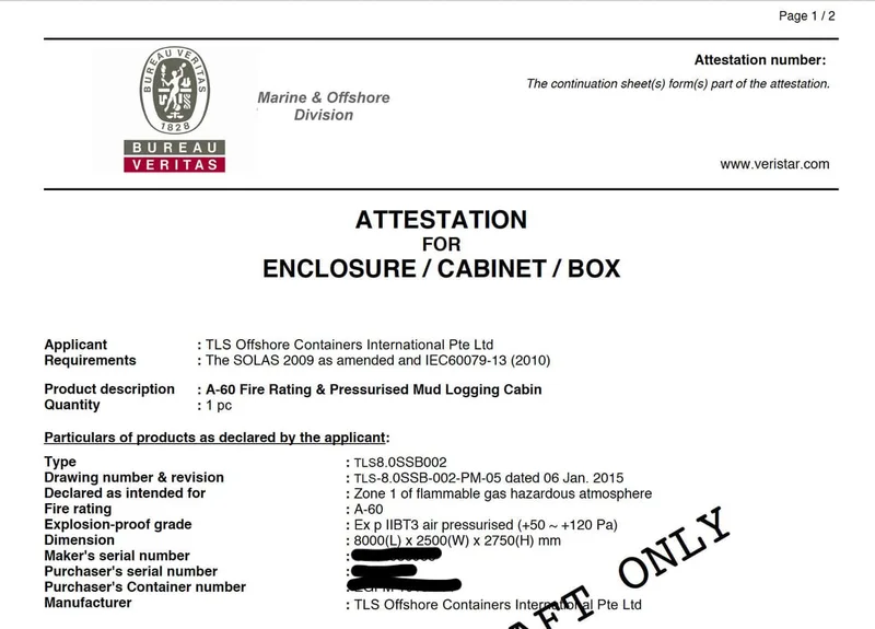 iec60079-13 certificate, pressurised container
