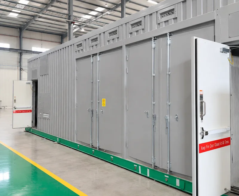 external view of lv container, low voltage switchgear, tls energy